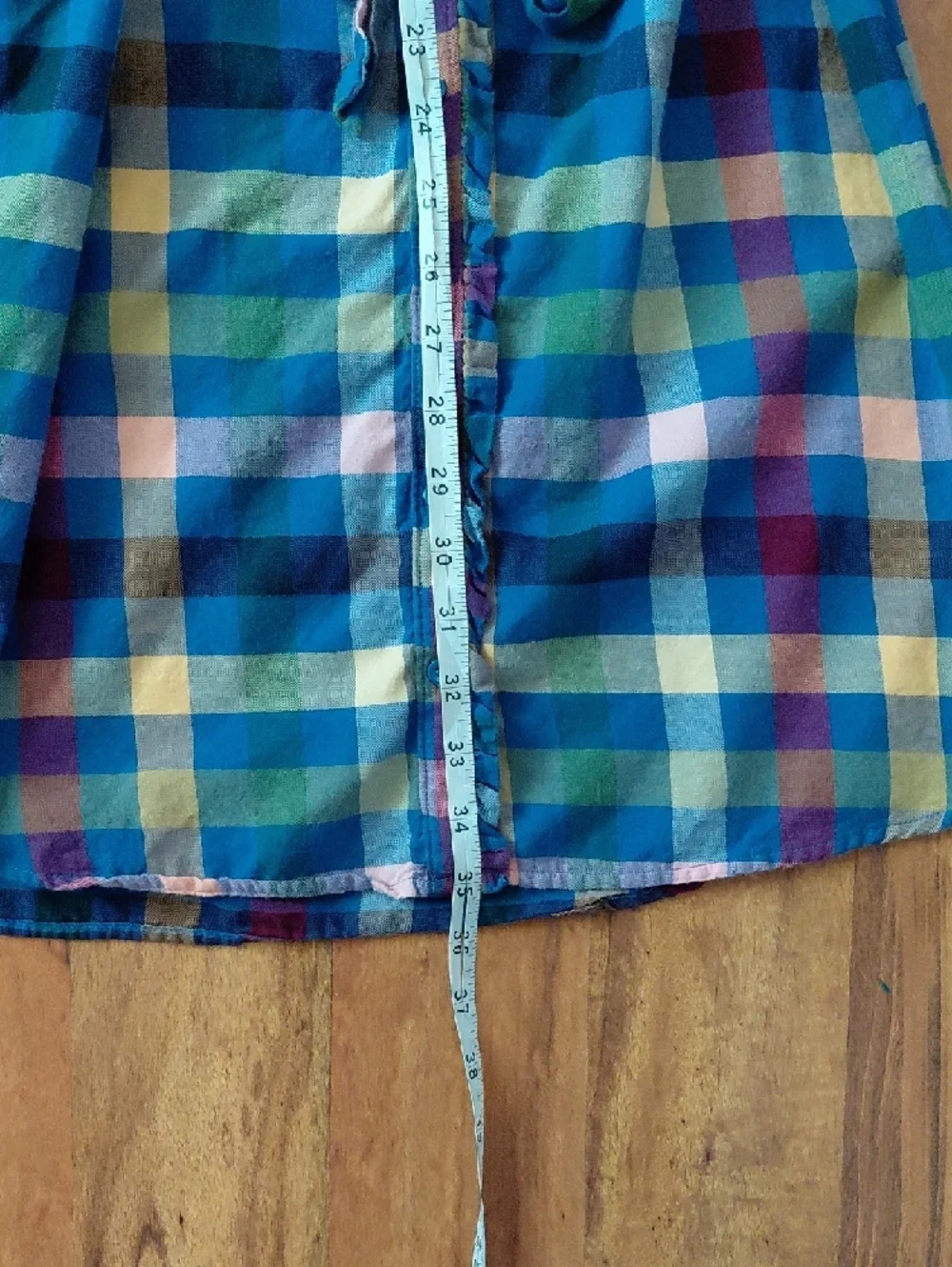 Gap Kids Colorful Multicolored Plaid Shirt Dress Belted Tie Waist Button Down